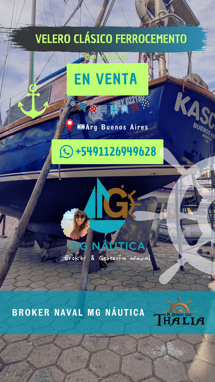 VELERO CLÁSICO FERROCEMENTO | CON ORZA | BANDERA 🇦🇷